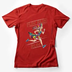 Colorful Fun Run Queen Graphic T-Shirt, Vibrant Running Event Tee, Women's Casual Sportswear, Athletic Shirt Female T-Shirt Custom graphic T-Shirt.Customize your color Red Athleisure T-shirt For Sports Season, Athleisure Crew Neck T-shirt With Sublimation Print, Graphic Print Crew Neck Tops For Running, Casual Crew Neck T-shirt For Running, Athleisure Short Sleeve T-shirt With Sublimation Print, Red Sportswear T-shirt For Sports Events, Red Athleisure T-shirt For Sports, Sportswear Fan Merch Crew Neck Top, Red Sportswear T-shirt With Letter Print