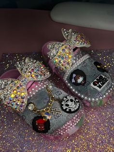 I make any size and style. The  price will vary based on the style and if you provide the shoes. Croc Ideas, Bling Crocs, Crocs Slides, Diamond Tattoos, Clogs Shoes, Cute Shoes, Clogs, Slides, Bathing Beauties