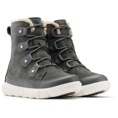 Sorel Explorer II Joan Faux Fur Waterproof Boots Women's Explorer Boots, Sorel Explorer, Outdoor Hut, Sorel Joan, Womens Waterproof Boots, Waterproof Snow Boots, Sorel Boots, Suede Leather Boots, Sorel Womens