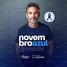 a man is standing in front of a blue background with the words november brozazul