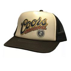 Coors Original Trucker Hats | Retro Vintage Trucker Hat | Trendy Trucker Mesh Hats | Adjustable Trucker Foam Brown Hats | Snapback Hats Mans ⭐Whether taking a ride down the highway, hiking a remote trail, or enjoying some outdoor time with friends, this Trucker Hat is perfect for your next adventure. ⭐Our Adjustable Coors Original Trucker Hats has a pre-curved brim that keeps things on your head in place and features mesh sides and panelling for increased breathability! Constructed from a 100% p Cap Inspiration, Mesh Hats, Snapback Hats Men, Beer Hat, Cool Beanies, 80's Party, Vintage Trucker Hat, Vintage Trucker Hats, Brown Hats