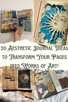 an open book with the title 20 aesthetic journal ideas to transform your pages into works of art