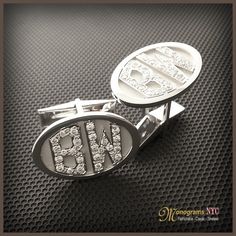 "Our Cutoff Date for Christmas delivery is Sunday Dec. 13, 2020 All Order placed after this date will be completed for mid January delivery. The perfect finishing touch to any man's wardrobe, these elegant 14k white gold and diamonds cufflinks make a wonderful gift for that special man in your life. Beautiful Monogram Cufflinks made of solid 14kt. gold, ~ 0.75kt of diamonds and Personalized with your initials . Initials cufflinks are the perfect gift for any occasion from Birthdays and Anniversa Luxury Classic Collectible Cufflinks, Luxury White Gold Cufflinks, Monogram Cufflinks, Diamond Cufflinks, Cufflinks Gold, Monogrammed Cufflinks, Initial Cufflinks, Diamond Cufflink, Wedding Cuff Links