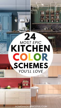 kitchen color schemes Best Colors For Kitchen Cabinets, Best Colors For Kitchen, Charcoal Cabinets, Kitchen Colour Combination Ideas, Bright Kitchen Colors, Kitchen Color Themes, Kitchen Color Combos, Colors For Kitchen Cabinets, Small Kitchen Colors