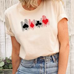 Playing Cards Shirt, Playing Game Survival Shirt, Alice In Borderland Shirt Alice In Borderland, Game Of Survival, Playing Cards Design, Fashion Shirts, Gaming Shirt, Movie Shirts, Sizing Chart, Unisex Fashion, Air Dry