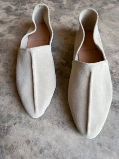 Leigh Slides - Moroccan Leather Slippers | byJAMES Suede Slip-ons With Suede Lining And Closed Toe, Beige Pointed Toe Slip-ons With Leather Sole, Spring Closed Toe Slip-ons With Stitched Sole, Beige Pointed Toe Loafers For Spring, Beige Slip-ons With Leather Sole For Spring, Spring Beige Slip-ons With Leather Sole, Spring Suede Slip-on Flats, Beige Suede Closed Toe Slip-ons, Spring Slip-ons With Stitched Sole And Almond Toe