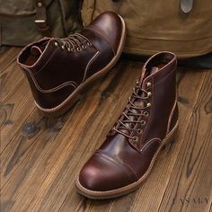 Lasaky - Classic Leather Boots with Cushioned Insole Mens Walking Boots, Desert Shoes, Trekking Shoes, Genuine Leather Shoes, Walking Boots, Desert Boots, Motorcycle Boots, Classic Leather, Hiking Shoes