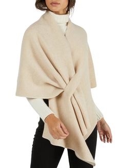 Firenze Wrap Merino Double Noisette & Cream | Selleria Veneta Murano Jewelry, By The Fireplace, Cashmere Poncho, Knit Outerwear, Cashmere Wrap, Patterned Tights, Special Dinner, The Fireplace, Kimono Jacket