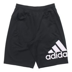 Adidas Sports Slogan Knitted Shorts Men Black DU1592 (Men's) Casual Three Stripes Shorts For Sports Events, Adidas Casual Shorts For Sports Events, Casual Adidas Athletic Shorts, Casual Adidas Shorts For Sports Events, Adidas Casual Sports Shorts, Casual Adidas Moisture-wicking Athletic Shorts, Casual Adidas Athletic Shorts With Moisture-wicking, Black Adidas Logo Shorts, Black Adidas Athleisure Bottoms