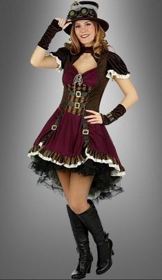 Partner Costumes, Steampunk Mode, Steampunk Lady, Old Halloween Costumes, Steampunk Women, Circus Costume, Boy Halloween Costumes, Steampunk Costume, Victorian Steampunk