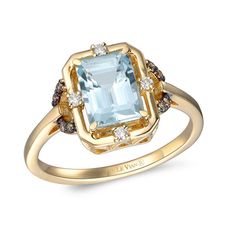 Make a statement with this Le Vian fashion ring. It showcases a 1.26 carat Sea Blue Aquamarine surrounded by .10 carats of Le Vian Chocolate and Nude Diamonds. Crafted in 14K yellow gold, this ring is a beautiful addition to your jewelry collection. Yellow Gold Aquamarine Jewelry With Center Stone, Levian Aquamarine Rings, Yellow Gold Aquamarine Pendant Jewelry, Luxury Oval Aquamarine Gemstones, Luxury Yellow Gold Turquoise Ring, Oval Cabochon, Colored Stone Rings, Natural Diamond Engagement Ring, Silver Anklets, Aquamarine Blue