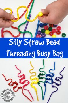 a child is playing with bead threading busy bag for toddlers to make