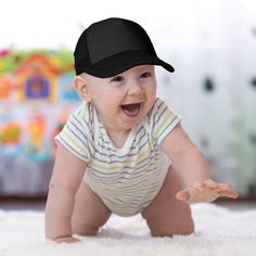 Baby Infant Trucker Hat Take your babies out into the sun with our Dalix Infant Caps! Designed to fit from 0 - 18 month old babies, this hat features an adjustable plastic snap buckle; sized between 38 to 48 cm hat circumference. Our hats are made light weight, also shielding your child from harmful UV rays to their eyes during sunny days. With our soft padded sweat band, this hat will fit snug and gently on your child's head without aggravating their skin. The mesh backing on the cap also allow Hats For Boys, Toddler Hats, Girl Baseball Cap, Toddler Beanie, Baseball Girls, Baseball Baby, Toddler Hat, Boys Fleece, Baby Cap