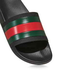 Gucci Men's Rubber Slide Sandals Green Flat Slides With Removable Insole, Gucci Green Flat Sandals, Green Flat Gucci Sandals, Gucci Leather Sandals With Cushioned Footbed, Gucci Green Sandals With Round Toe, Gucci Green Summer Sandals, Green Gucci Sandals For Summer, Gucci Green Sandals With Branded Insole, Designer Green Gucci Sandals