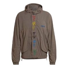 Men's adidas originals x Sean Wotherspoon Crossover Flowers Pattern Embroidered Hooded logo Jacket Brown HI3297 (Embroidery/Gift to Boyfriend) Gift To Boyfriend, Adidas Superstar 80s, Sean Wotherspoon, Embroidery Gifts, Adidas X, Flowers Pattern, Stylish Sneakers, Kanye West, Adidas Men