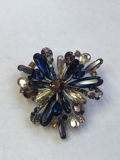 Women’s Purple Blue Flower Cluster Glass Pin/Brooch/pendant | eBay Unique Blue Brooches For Formal Occasions, Blue Floral Brooch Jewelry, Blue Flower-shaped Jewelry Brooch, Formal Blue Flower Brooch, Formal Blue Flower Brooches, Flower Shaped Costume Jewelry Brooch, Unique Blue Brooch For Party, Unique Blue Brooches For Party, Flower Cluster