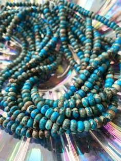 Stunning turquoise seas Imperial Jasper rondelles 4mm Fabulous markings on these amazing little pieces of history. Purple Jasper, Bead Jewellery Supplies, Imperial Jasper, Peridot Green, Moonstone Beads, Labradorite Beads, Turquoise Howlite, Bleu Turquoise, Peridot Gemstone