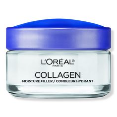 Collagen Moisture Filler Facial Day Night Cream -  L'Oral Collagen Moisture Filler Facial Day Night Cream is a daily face cream with collagen that restores moisture to skin's cushion to smooth lines and wrinkles. Skin is re-plumped with moisture and bounces back.    Benefits     Daily face cream with Collagen restores moisture, skin's cushion and bounce Intense Hydration helps fill in lines and wrinkles Smooths wrinkles and lines for plumper skin Dermatologist-tested for gentleness     Key Ingre Paris Skincare, Collagen Face Cream, Collagen Moisturizer, Salsa Fresca, Skin Care Lotions, Collagen Cream, Anti Aging Face, Moisturizer With Spf, Wrinkle Cream