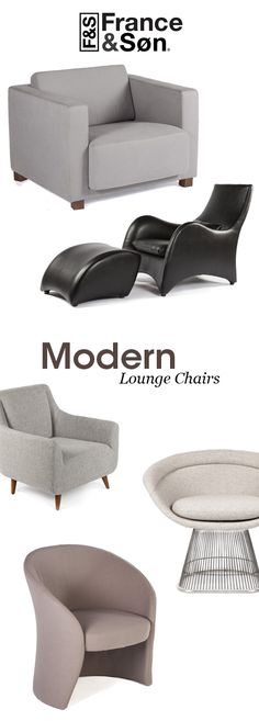 modern lounge chairs and sofas from france & son, designed by loungre chaters