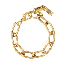 Make a statement with this chic Parma Bracelet! It's made with an antique gold plated brass, so it won't tarnish easily. At 6.5" with a 0.5" extension, you'll be able to adjust the fit. Plus, it was made in Canada so you can guarantee high-quality craftsmanship. Shine on, gorgeous! Everyday Gold-tone Brass Bracelet, Everyday Brass Gold-tone Bracelet, Gold Brass Bracelets With Lobster Clasp, Metal Link Bracelets With Gold Clasp, Everyday Metal Bracelets With Gold Clasp, Everyday Gold Brass Chain Bracelet, Gold Brass Bracelet With Lobster Clasp, Nickel-free Gold Link Bracelets, Gold-tone Brass Bracelets, Tarnish Resistant