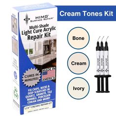 cream tones kit for kitchen cabinets and countertops with three different types of white paint