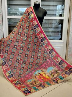 Women Silk Dupatta with heavy Mirror & Pearl work Printed Chinon Chiffon Chunni 🔅 Adore this dupatta with both ethnic and western outfits as it creates ambience of its own 🔅Occasions: Perfect for casual wear, festivities, traditional days, ceremonies, wedding, or gift to your loved ones 🔅This is a hand Embroidered Dupatta with Mirror & Pearl work.  🔅 The border has a lace to add to the beauty.  🔅 Pair it with a contrast Colour kurta & dress for a stunning look.  🔅 Chinon Chiffon Silk Fabric. Important information Care Instructions: Dry Clean or Gentle Hand wash Fabric:  Finest Quality Chiffon/Chinon Beautiful Embroidered work Phulkari Net Dupatta Design: Floral Style Handcrafted Embroidery on chiffon fabric. Adore this Dupatta With Both Ethnic And Western Outfits For Timeless Signatu Multicolor Georgette Blouse With Bandhani Print, Multicolor Georgette Blouse Piece For Eid, Chinon Dupatta With Bandhani Print, Unstitched Bandhani Print Dupatta In Chinon, Unstitched Chinon Dupatta With Bandhani Print, Multicolor Bandhani Print Dupatta Semi-stitched, Multicolor Bandhani Print Dupatta For Eid, Multicolor Georgette Traditional Wear For Navratri, Unstitched Multicolor Motif Sharara