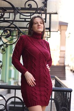 Bordo Knitted Dress With Braids and Arana Winter Elegant Knit - Etsy France Dress With Braids, Dress Cocktail, Knitted Dress, Knit Dress, Ukraine, Braids, Cocktail Dress, France, Womens Dresses