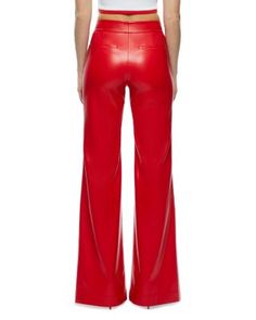 Alice and Olivia Dylan High Waist Wide Leg Pants in Bright Ruby Faux Leather Red Faux Leather Pants Outfit, Red Leather Pants Outfit, Faux Leather Pants Outfit, Red Leather Pants, Leather Pants Outfit, High Waist Wide Leg Pants, Alice And Olivia, Faux Leather Pants, Alice Olivia