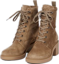 Brown Suede Lined Lace-up Boots For Fall, Ankle-high Lace-up Boots With Suede Lining For Fall, Beige Suede Ankle Lace-up Boots, Fall Beige Suede Lace-up Boots, Beige Suede Lace-up Boots, Beige Suede Lace-up Boots For Fall, Brown Suede Lace-up Boots With Reinforced Heel, Fall Suede Lace-up Boots With Suede Lining, Fall Lace-up Suede Boots With Lug Sole