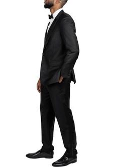 Available on their own or as part of a tuxedo, 9tofive's elegant black trousers are a do-all contemporary classic that will have your back in any situation. | 9tofive Men's Black Tuxedo Pants, 36 x 32 Black Tuxedo Dress Pants For Business, Black Tuxedo Style Dress Pants For Formal Occasions, Formal Black Leather Pants, Classic Black Dress Pants For Black-tie Events, Fitted Black Bottoms For Black-tie Events, Black Tuxedo Pants With Pressed Crease, Tailored Black Dress Pants For Black-tie Events, Black Flat Front Dress Pants For Formal Events, Black Flat Front Dress Pants For Formal Occasions