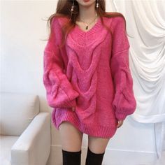 Sweater dress Size Chartlength 78 bust 122   sleeve 43   shoulder 65The product is measured in "cm".1 inch = 2.54 CM, 1 CM = 0.39 inchsize may have 1-3CM errors because of manual measuremtBuyer show: Oversized V-neck Sweater Dress For Winter, Pink Long Sleeve V-neck Sweater, Fitted Chunky Knit Long Sleeve Sweater Dress, Winter Pink Knit Sweater Dress, Pink Knitted Sweater Dress For Fall, Fitted Long Sleeve Knitted V-neck Sweater, Casual Long Sleeve Acrylic Sweater Dress, Fitted Long Sleeve V-neck Knitted Sweater, Fitted Long Sleeve Chunky Knit Dress