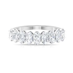 Product Details Add some sparkle to your style with this half eternity ring for women. The ring features an oval-cut moissanite gemstone in a shared prong setting, offering a gorgeous display of fire and brilliance. Made from solid gold, this ring is both chic and classic, making it the ideal choice for a special occasion or as a meaningful gift. With a total weight of 2.5 carats and a quality of D-VS1, this ring is sure to take her breath away. And, with certification and strict quality checks Oval Moissanite, Half Eternity Band, Half Eternity Ring, Eternity Band Ring, Signature Jewelry, Oval Rings, 18k Yellow Gold Ring, Timeless Jewelry, Eternity Band