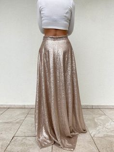 Champagne Skirt, Gold Skirt, Cream Top, Cream Tops, Skater Skirt, Sequin, Champagne, Womens Skirt, My Style