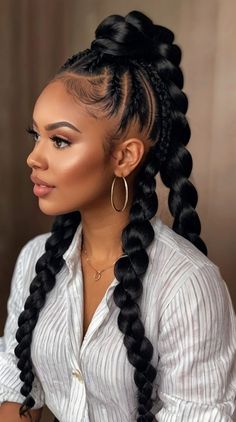 Braided hairstyles for black women Hair Birthday Hairstyles, Easy Birthday Hairstyles, Braid With Weave, Halo Braid With Weave, Long Braided Hairstyles, Halo Braid, Big Box Braids Hairstyles, Birthday Hairstyles