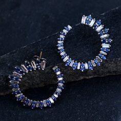 Baguette Diamond Solid 925 Silver Blue Sapphire Hoop Earrings Fashion Jewelry EAMJ-1095Baguette Diamond Curve Earrings.Blue Sapphire Earrings.Diamond Curve Earrings.Fashion Jewelry.Gift For Her.Handcrafted Earrings.30x30 MM Earrings Size. Blue Baguette Diamond Earrings Fine Jewelry, Blue Cubic Zirconia Hoop Jewelry, Sapphire Round Jewelry With Baguette Diamonds, Blue Cubic Zirconia Hoop Earrings, Blue Sterling Silver Jewelry With Baguette Diamonds, Blue Cubic Zirconia Hoop Earrings For Anniversary, Sapphire Hoop Earrings, Blue Sapphire Earrings, Oxidized Earrings