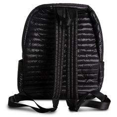 a black backpack on a white background