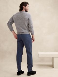 We updated our best-selling Traveler pant, keeping the same high-stretch comfort, but adding a more pronounced twill texture to the fabric.  Athletic Tapered Fit: Designed for those who like more room through the seat and thigh.  Mid rise, tapered leg.  13. 5" leg opening.  Organic: Made with certified, organically grown cotton that's easier on the earth.  Fabric from Italy's Olimpias mill.  Zip fly with button closure.  Belt loops.  Five-pocket styling.  Athletic Tapered Fit: Mid-rise.  Extra r Travel Pants, Dark Olive Green, Slate Blue, Slim Legs, Tapered Legs, Charcoal Grey, Mid Rise, Full Length, Organic Cotton