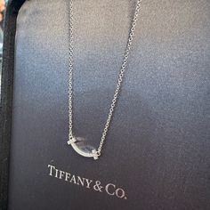 Worn Handful Times. 14k White Gold Tiffany T Smile Necklace Mini, Jewelry Tiffany, White Gold Necklace, White Gold Necklaces, Tiffany Co Jewelry, Mini Pendant, Tiffany & Co., Womens Jewelry Necklace, Gold Necklace