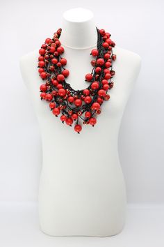 Description: 1 - Strand round wooden beads necklace Red 4 - Strands ceramic beads necklaces Red Length: Approximately 120 cm Colours: Red Product Code: NL2024-19 Necklaces Red, Ceramic Beads Necklace, Black Beaded Necklace, Necklaces Set, Red And White Dress, Wooden Bead Necklaces, Color Necklace, Wooden Necklace, Polymer Clay Necklace