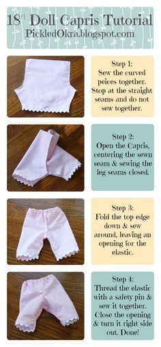 the instructions for how to sew baby pants with ruffles and lace on them