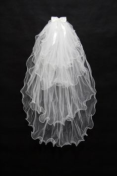 a white veil on a black background