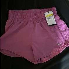 Brand New With Tags As Pink Shorts Sports Pants With Built-in Shorts For Spring, Nike Bottoms With Elastic Waistband And Short Leg, Nike Summer Athleisure Pants, Nike Athleisure Pants For Summer, Summer Workout Short Pants, Short Workout Pants For Summer, Pink Nike Bottoms With Pockets, Nike Pink Bottoms With Pockets, Nike Pink Short Leg Bottoms