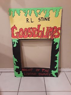 a cardboard frame that says night of the living dummy