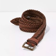 Nwt Aeo Braided Leather Belt Color Sand Size 32. Your Style, Your Way. Genuine Leather Construction Braided Design Materials & Care 100% Leather Imported Pet And Smoke Free House Cowboy Men, Rugged Leather, Braided Leather Belt, Wide Leather Belt, Tactical Belt, Leather Belts Men, Casual Belt, Color Sand, Brown Leather Belt