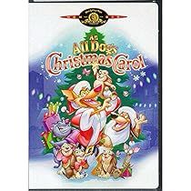 the dvd cover for an animated christmas carol, featuring santa claus and other cartoon characters