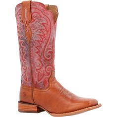 Introducing the women’s Durango® Arena Pro™ western boot in Tawny/English Rose. This 13-inch pull-on fashionable style is full-grain leather with leather underlay in the pull straps. Inside it has a leather lining, Durango® X-Pand System™ which is a hidden gore expansion for universal fit and easy on/off, and the Durango® X-Treme Comfort Footbed™. It has a cushion flex insole with rigid rear foot stabilizer, nylon shank and a rolled shank area. The outsole is hand pegged and nailed genuine leath Brown Western Boots, Durango Boots, Turquoise Western, Western Ankle Boots, Closed Toe Shoes, Square Toe Heels, English Rose, Western Boot, Buckle Boots