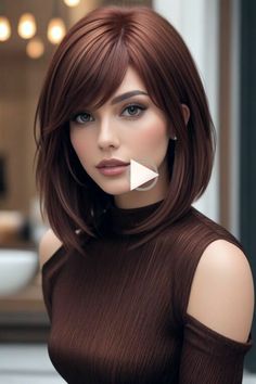 ** short bob haircuts with bangs 2024 hairstyles for greasy hair, hairstyles 2022 trends medium, hairstyles for black women, hairstyles for braids, Chocolate Copper Hair, Bangs Straight Hair, Copper Hair Color Ideas, Gray Hair Pixie Cuts, Haircut For Men, Face Framing Curtain Bangs, Bangs Straight, Brown Hair Inspo, Medium Length Haircut