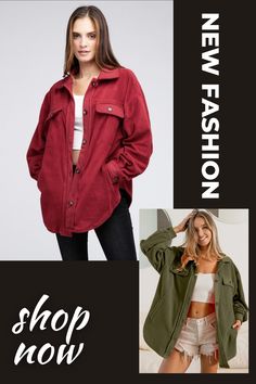 The "Fleece Buttoned Down Oversized Jacket" is the perfect combination of warmth and style for the colder seasons. Made from soft and cozy fleece material, it offers exceptional comfort while keeping you snug in chilly weather. Its oversized fit and buttoned-down front make it a trendy and functional addition to your outerwear collection, ideal for a casual and relaxed look. Relaxed Fit Fleece Jacket For Fall, Oversized Winter Shacket With Pockets, Trendy Fleece Jacket With Pockets For Cold Weather, Trendy Fleece Jacket With Pockets, Oversized Solid Winter Shacket, Cozy Cotton Fleece Jacket For Fall, Oversized Winter Shacket, Oversized Fleece Outerwear For Fall, Oversized Winter Shacket For Cold Weather