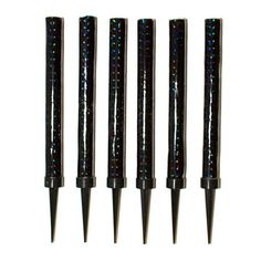 four black plastic pens with glitter on them