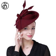 Item Type: FedorasMaterial: WoolBrand Name: FSStyle: FormalPattern Type: SolidColor: Black, Wine Red, BlueBritish Ladies Hat: Cocktail HatNote: Shipping can take 2-4 weeks depending on destination. 1950s Hats, Church Wedding Dress, 1940s Hats, Derby Dress, Hat Fascinator, Tea Party Dress, Tea Party Hats, Womens Vintage Dresses, Pillbox Hat